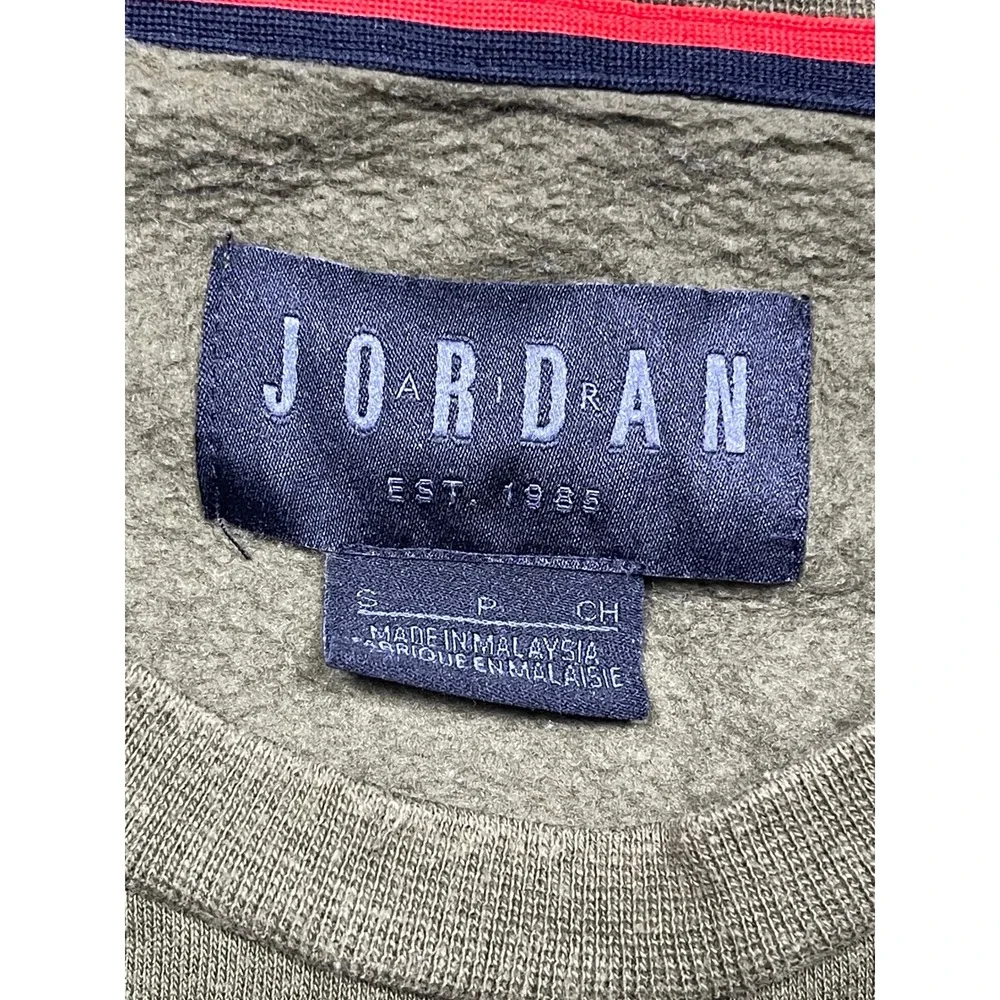 Jordan Crewneck Sweatshirt Cotton Polyester Olive Green Small Mens